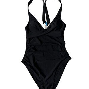 Black one-piece shaping swimsuit – elegant and flattering. Size S. Made in PRC.